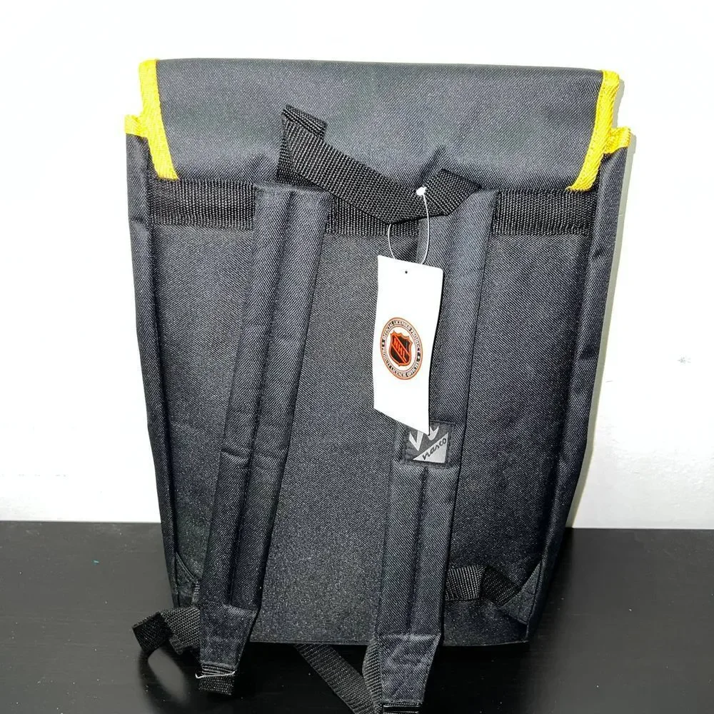 Vintage Pittsburgh Penguins Retreat Backpack Bag Yellow NHL Nasco Little America